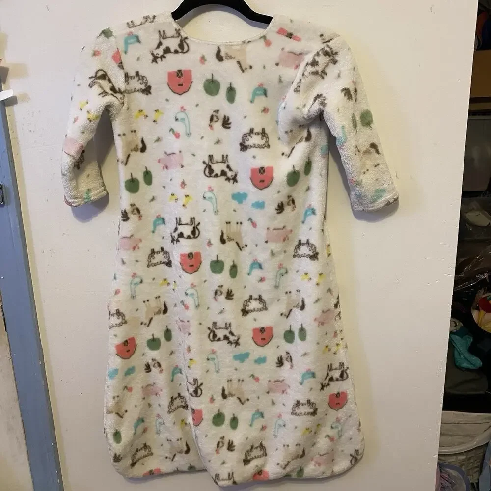 HB Fluffy Soft Fleece SLEEP SACKS Baby Infant XL 18-24M Farm Animals Print ZipUp